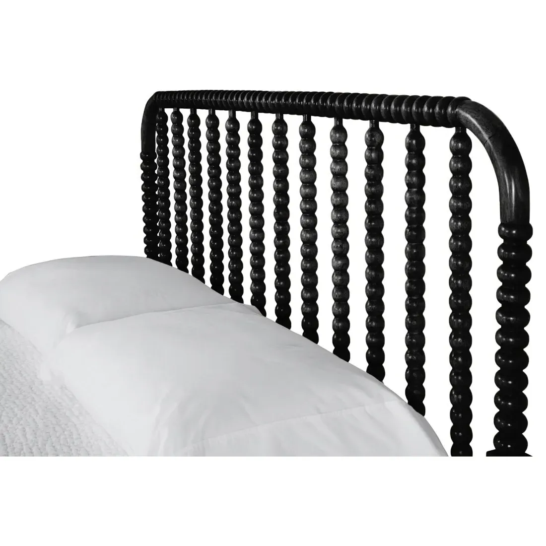 Lynda King Size Spindle Bed - Black, Rubberwood