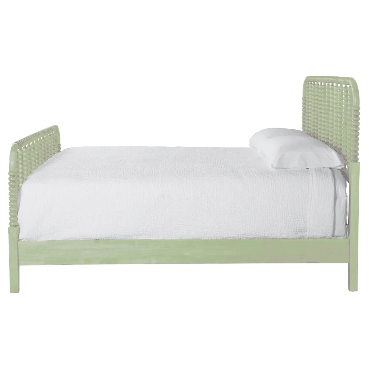 Lynda King Size Spindle Bed - Green, Rubberwood