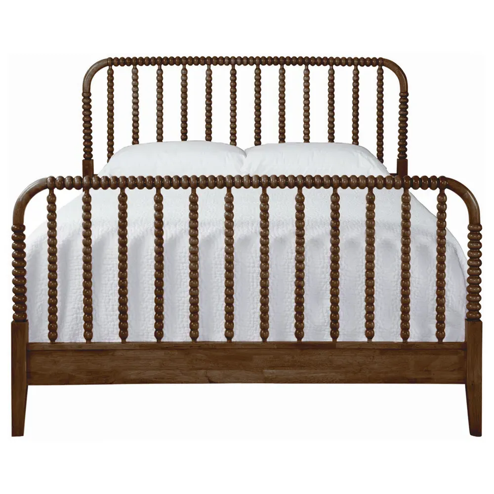 Lynda King Size Spindle Bed - Hazel Brown, Rubberwood