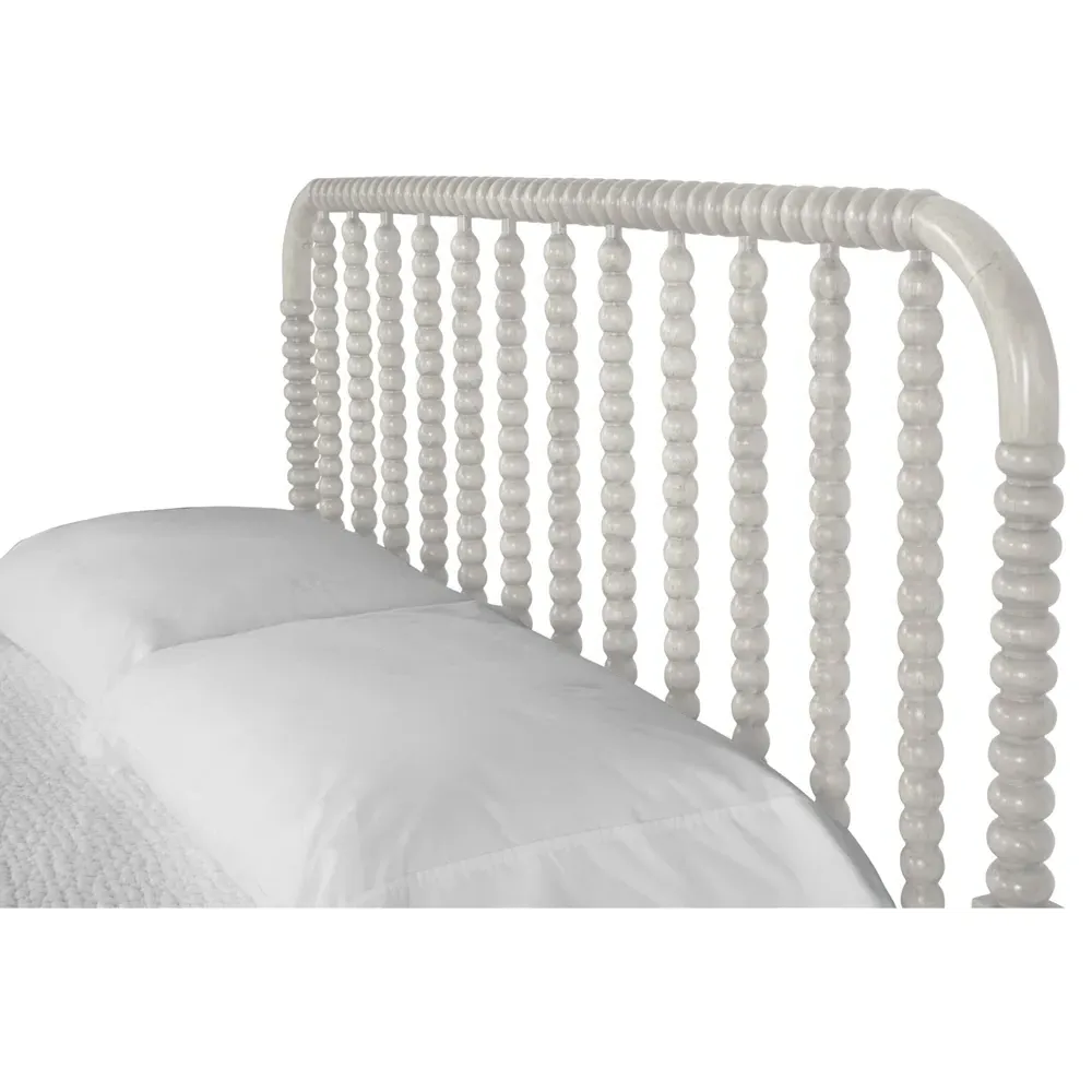 Lynda King Size Spindle Bed - White, Rubberwood