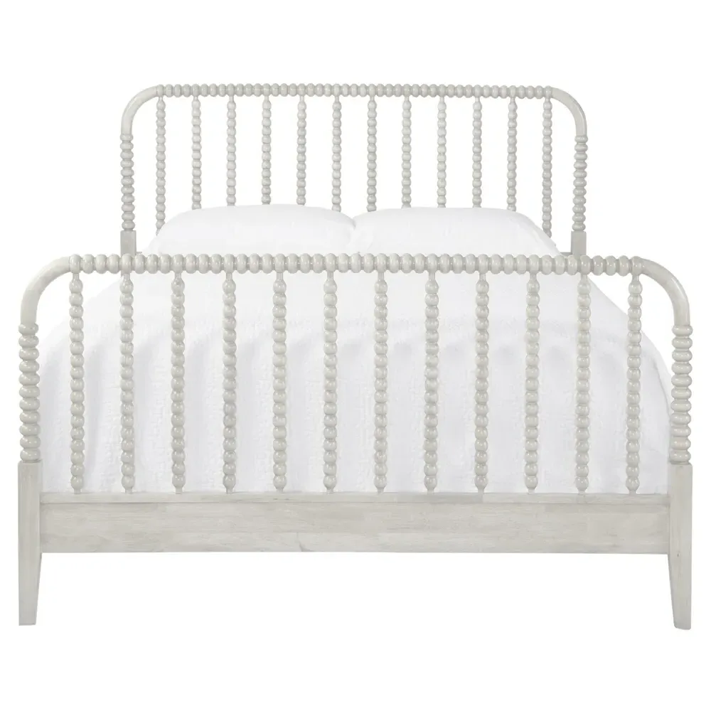 Lynda King Size Spindle Bed - White, Rubberwood