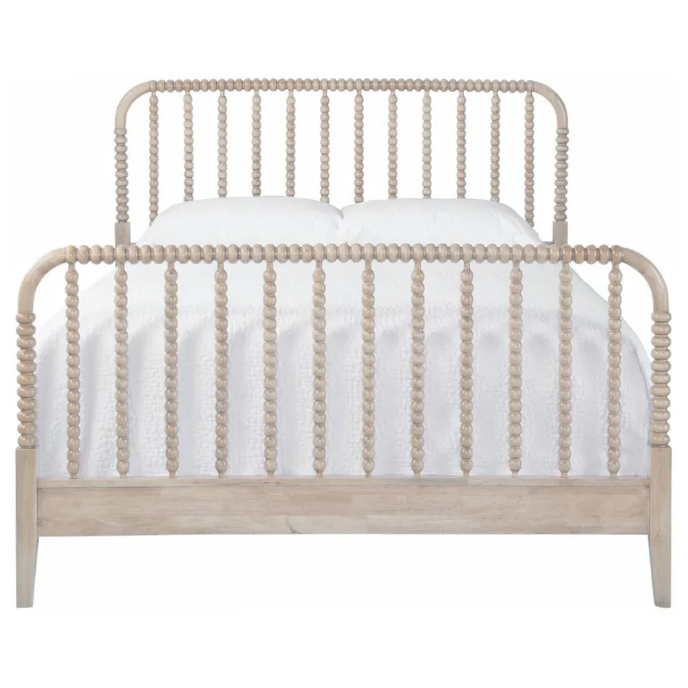 Lynda Queen Size Spindle Bed - Beige, Rubberwood image