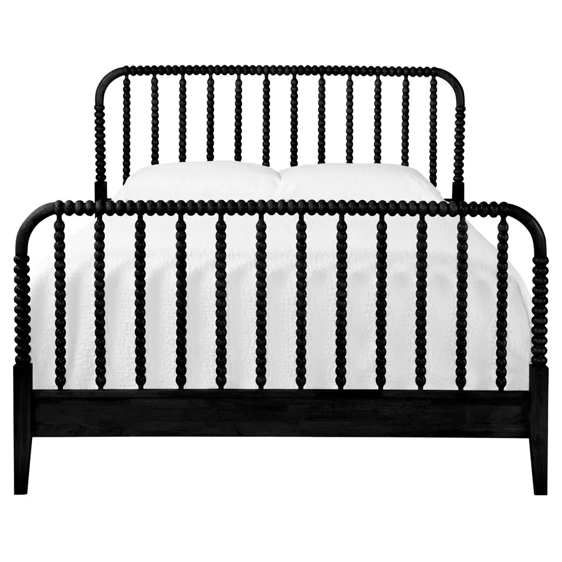 Lynda Queen Size Spindle Bed - Black, Rubberwood image