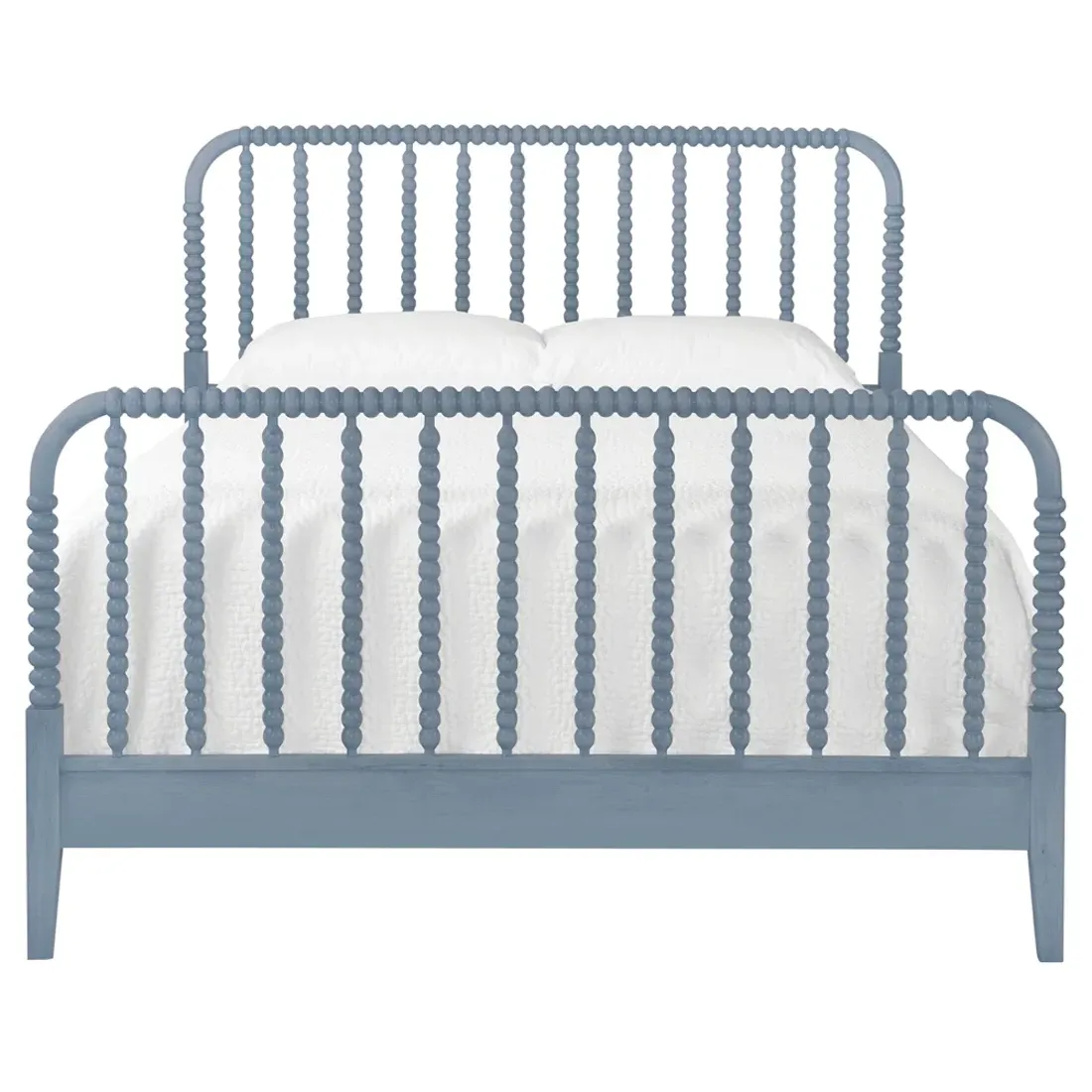 Lynda Queen Size Spindle Bed - Blue, Rubberwood