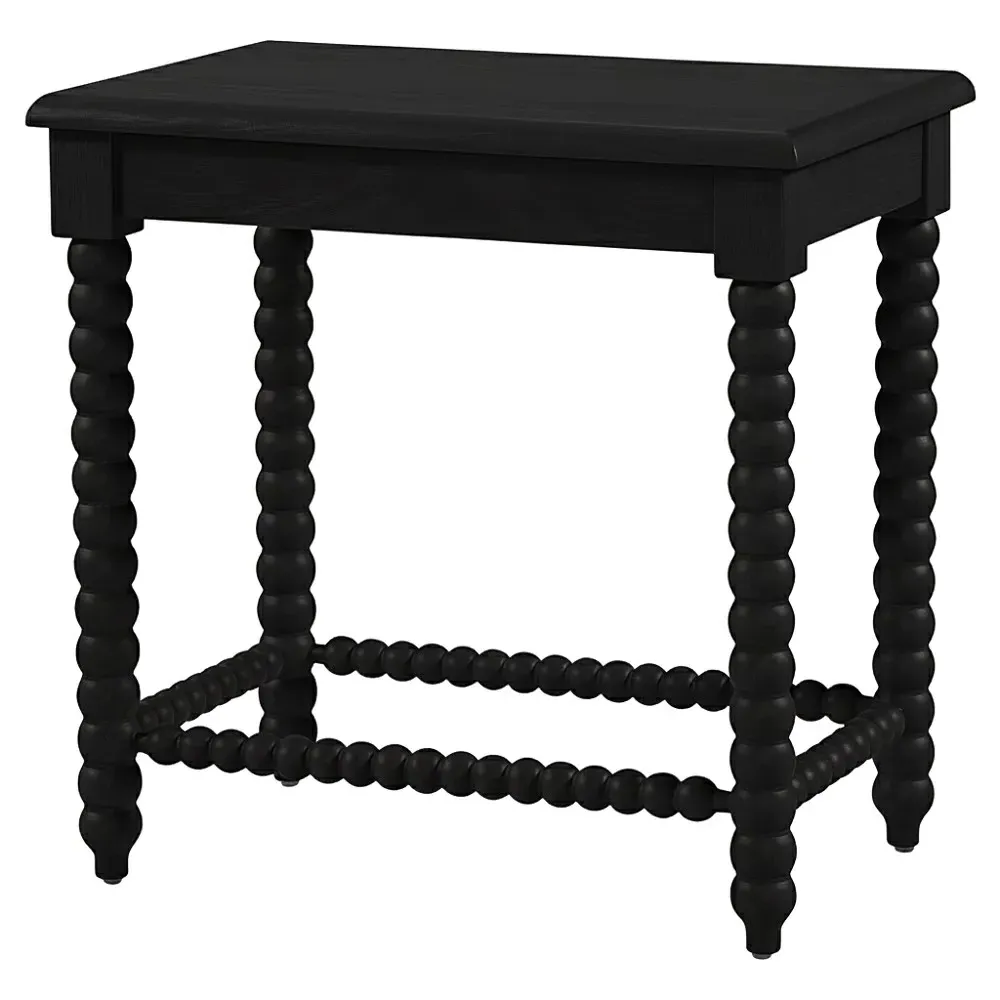 Lynda Side Table - Black, Rubberwood