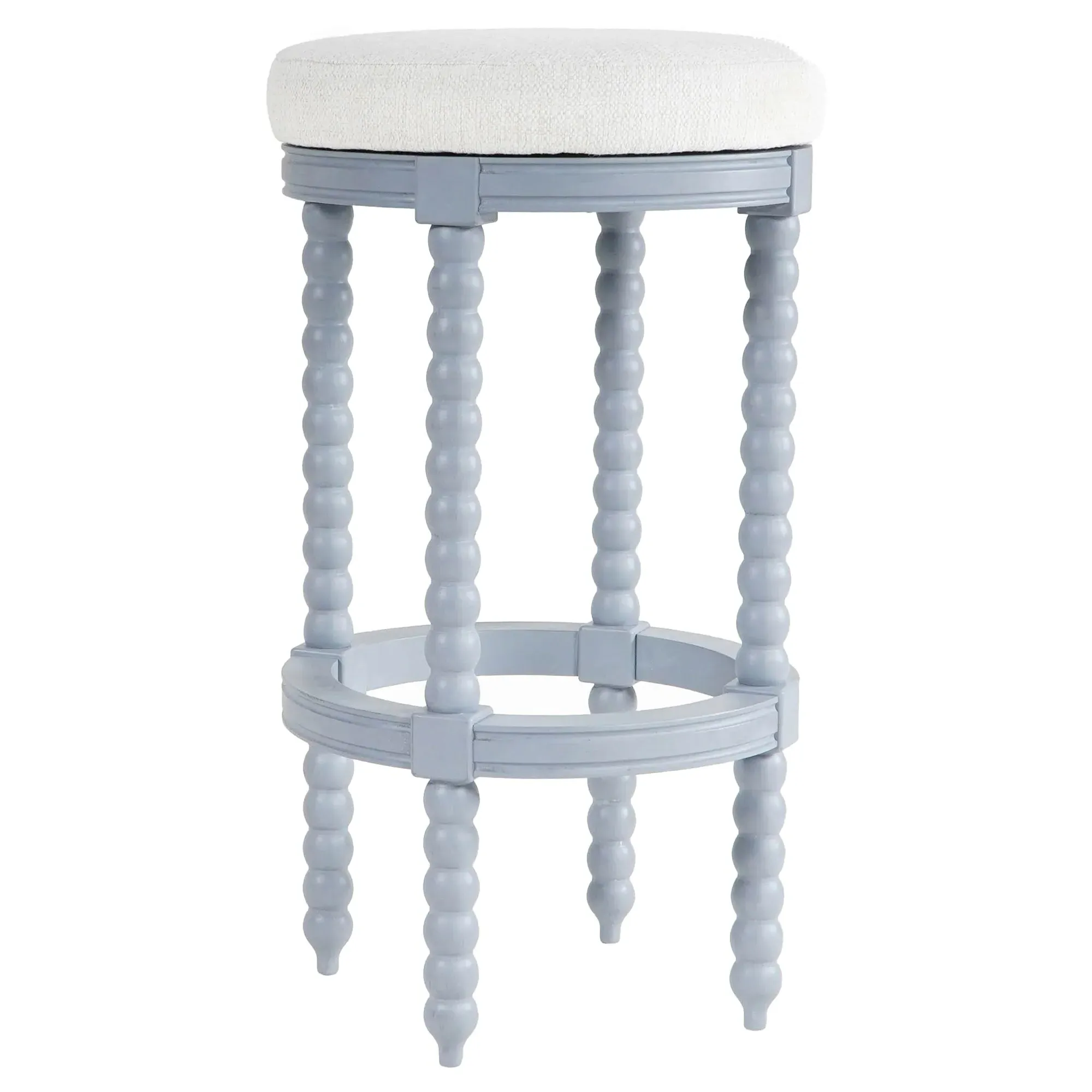 Lynda Swivel Bar Stool - Blue, Rubberwood