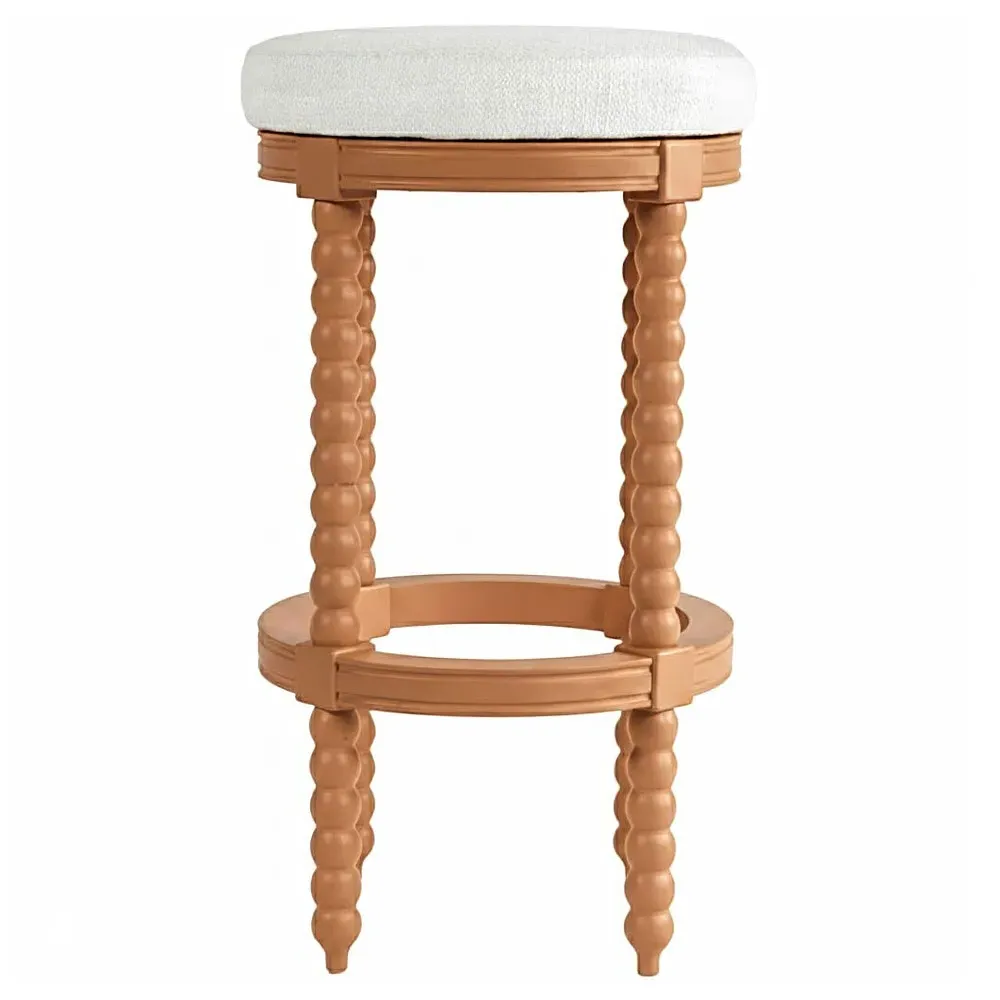 Lynda Swivel Bar Stool - Brown, Rubberwood