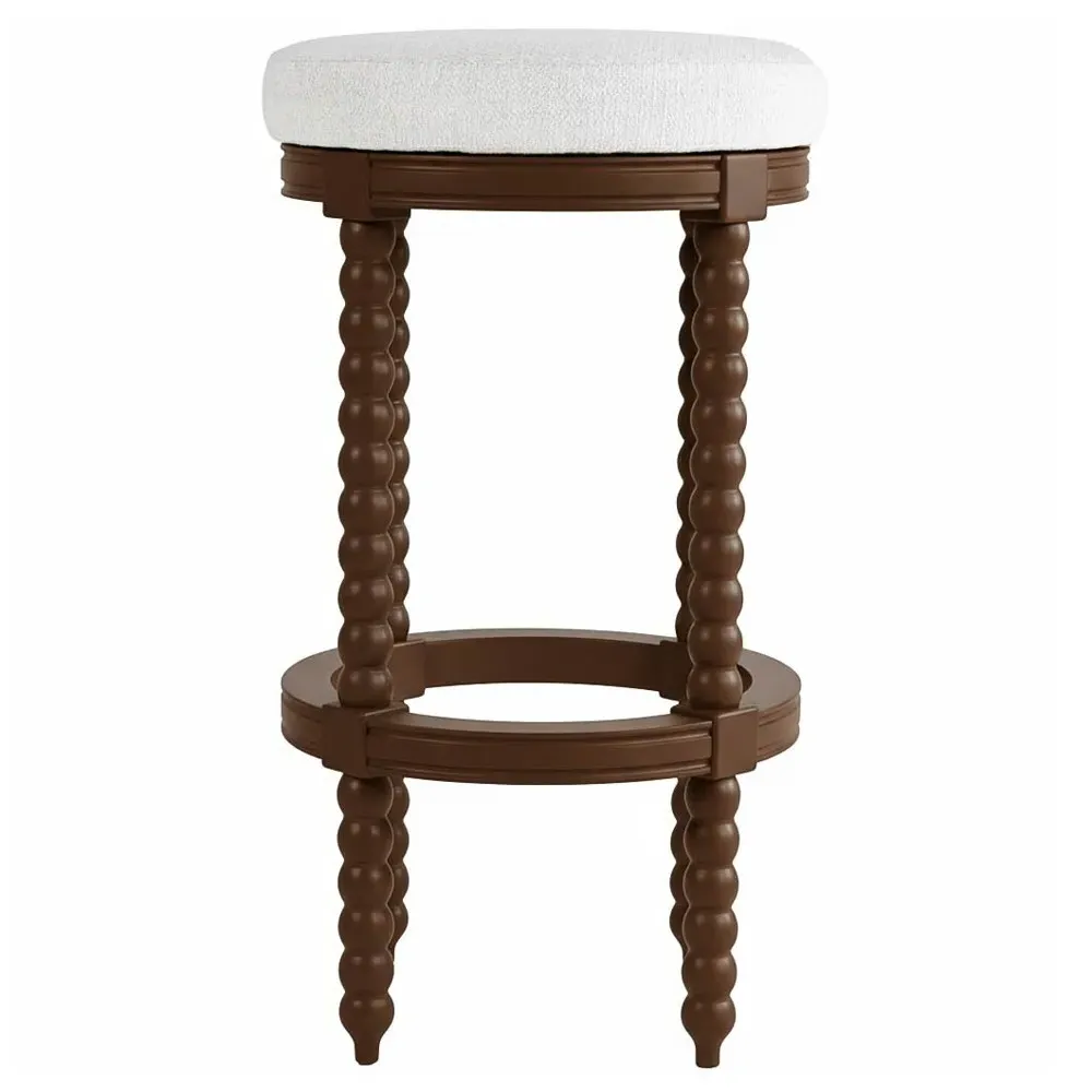 Lynda Swivel Bar Stool - Dark Brown, Rubberwood