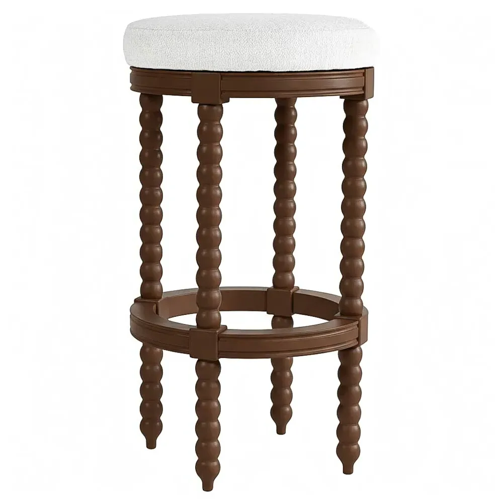 Lynda Swivel Bar Stool - Dark Brown, Rubberwood