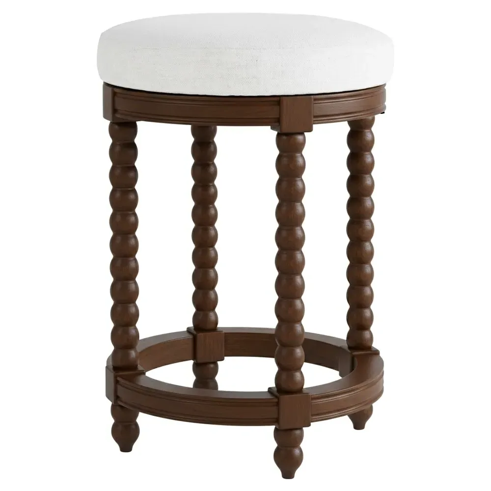 Lynda Swivel Counter Stool - Dark Brown, Rubberwood