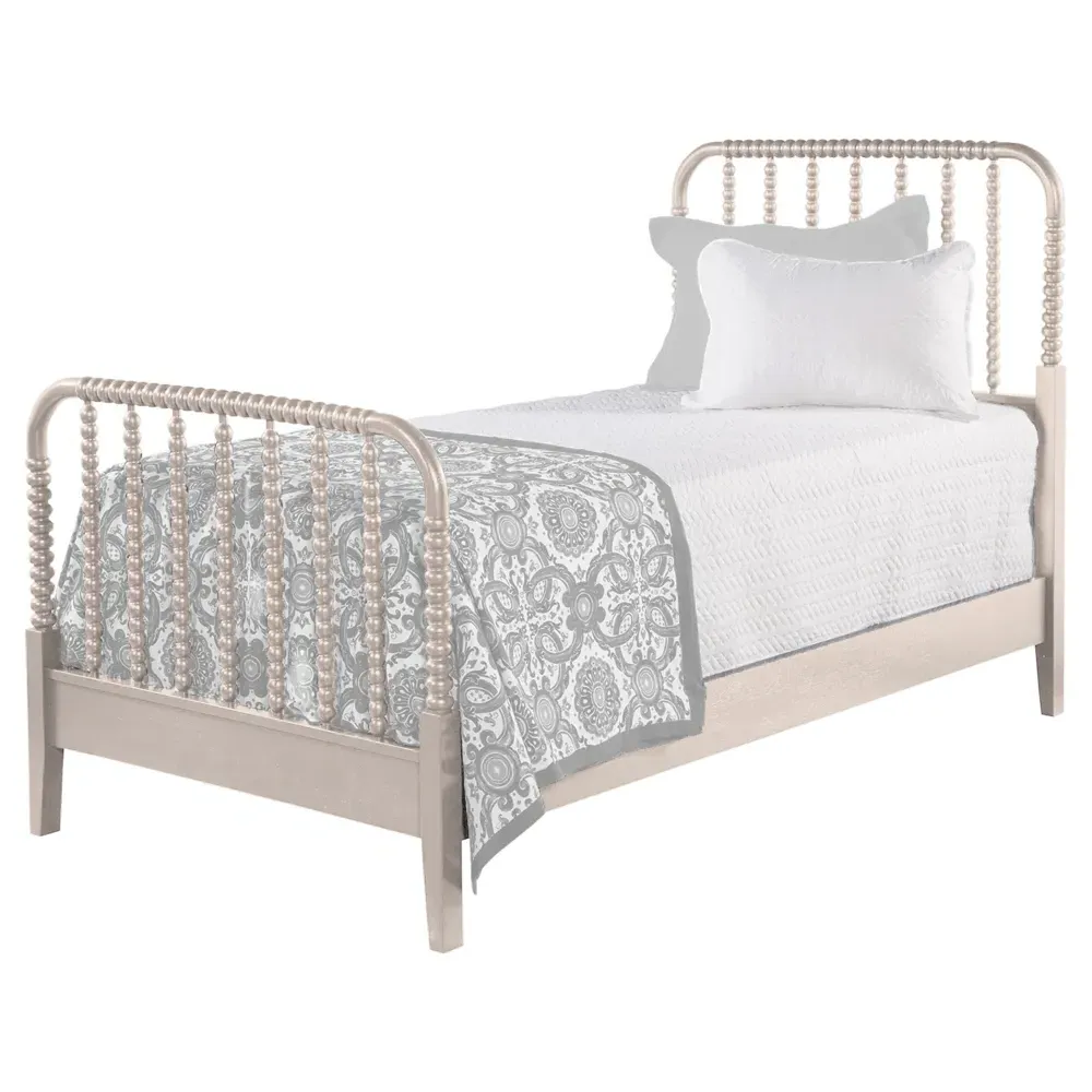 Lynda Twin Spindle Bed Frame - Beige, Rubberwood image