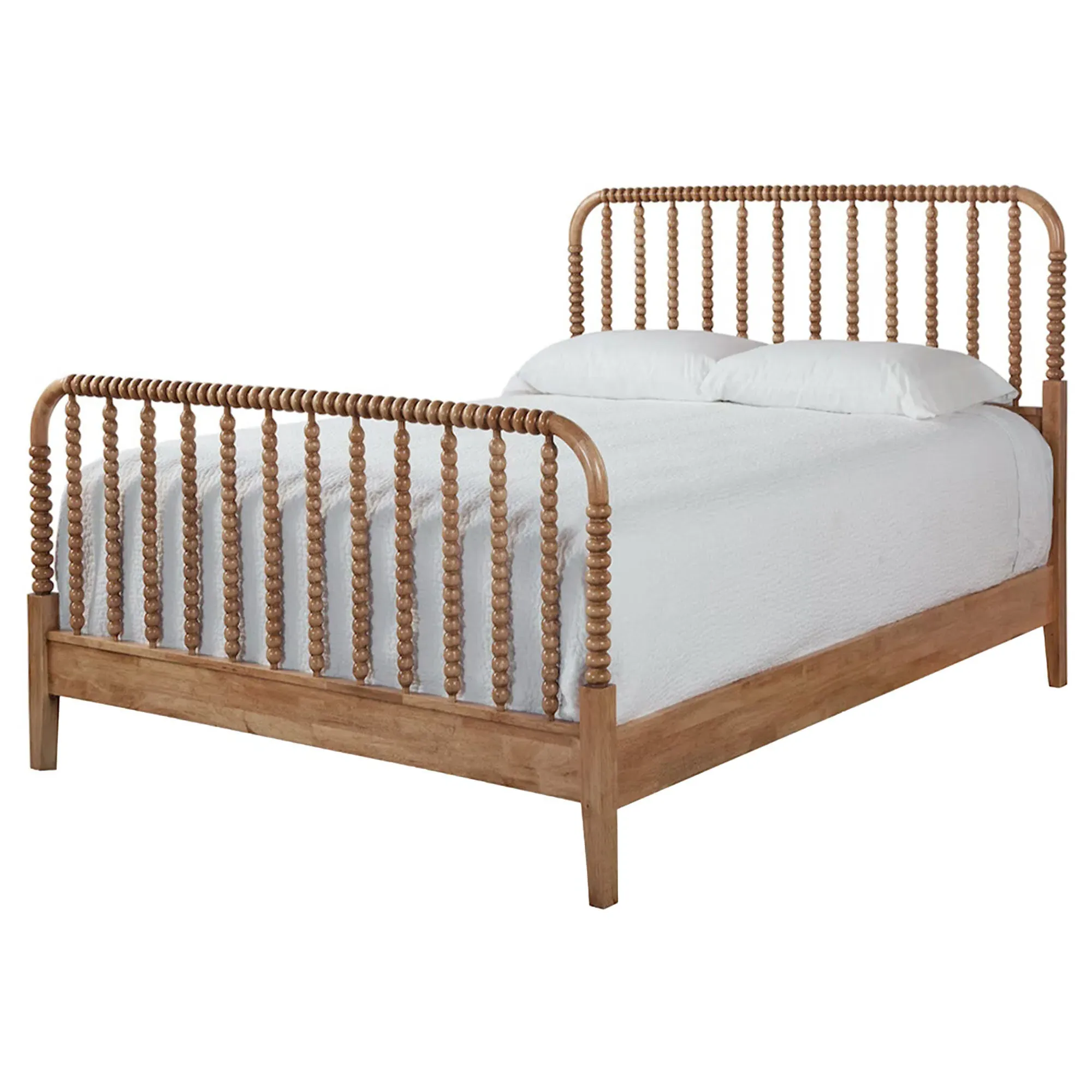 Lynda Twin Spindle Bed Frame - Honey Brown, Rubberwood