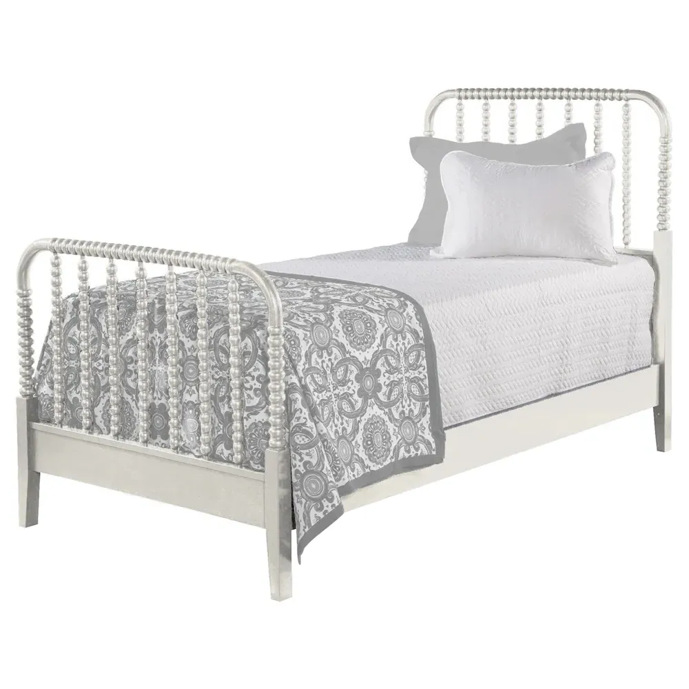 Lynda Twin Spindle Bed Frame - White, Rubberwood