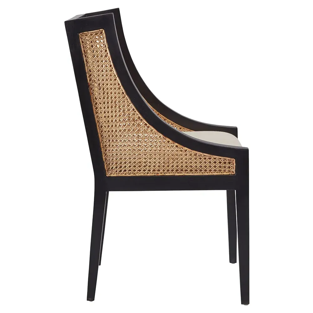Lyndon Upholstered Dining Chair - Black, Mahogany