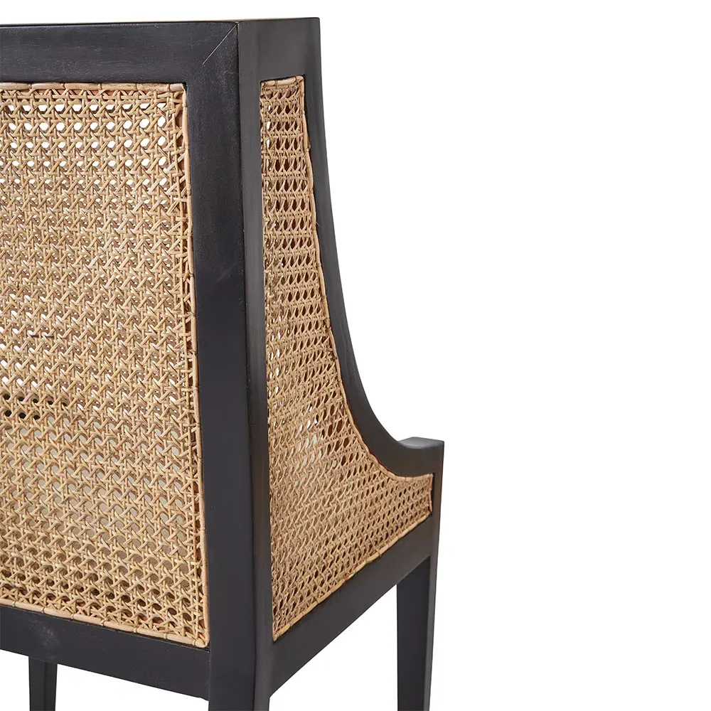 Lyndon Upholstered Dining Chair - Black, Mahogany