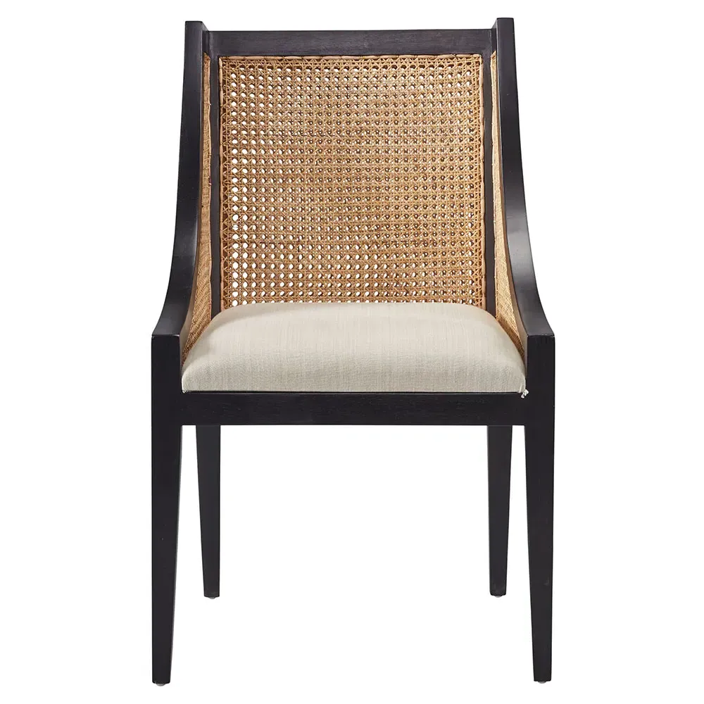 Lyndon Upholstered Dining Chair - Black, Mahogany image