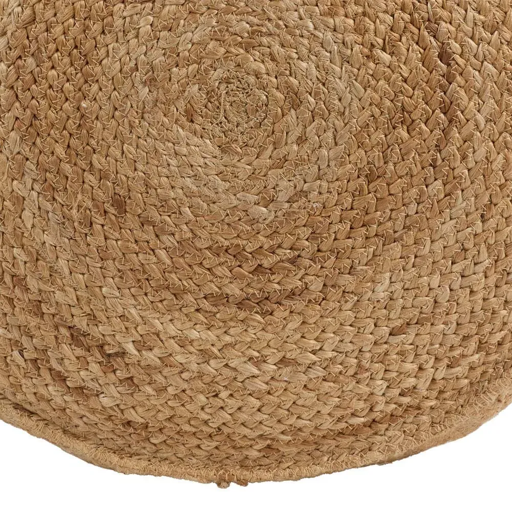Lynn Round Pouf - Tan, Jute