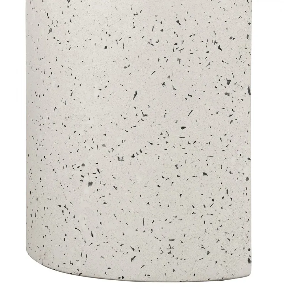 Lyone Oval Outdoor Bench - White, Cement Terrazzo