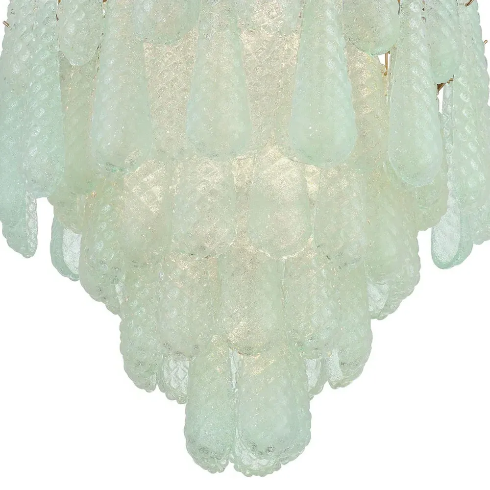 Lyra 16 Light Chandelier - Green, Aged Brass