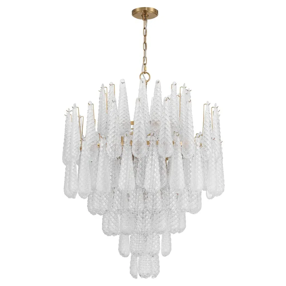 Lyra 21 Light Chandelier - Clear, Aged Brass