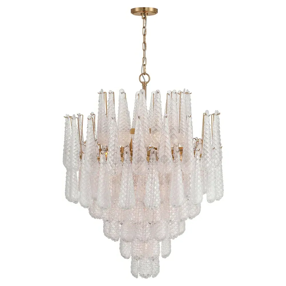Lyra 21 Light Chandelier - Clear, Aged Brass