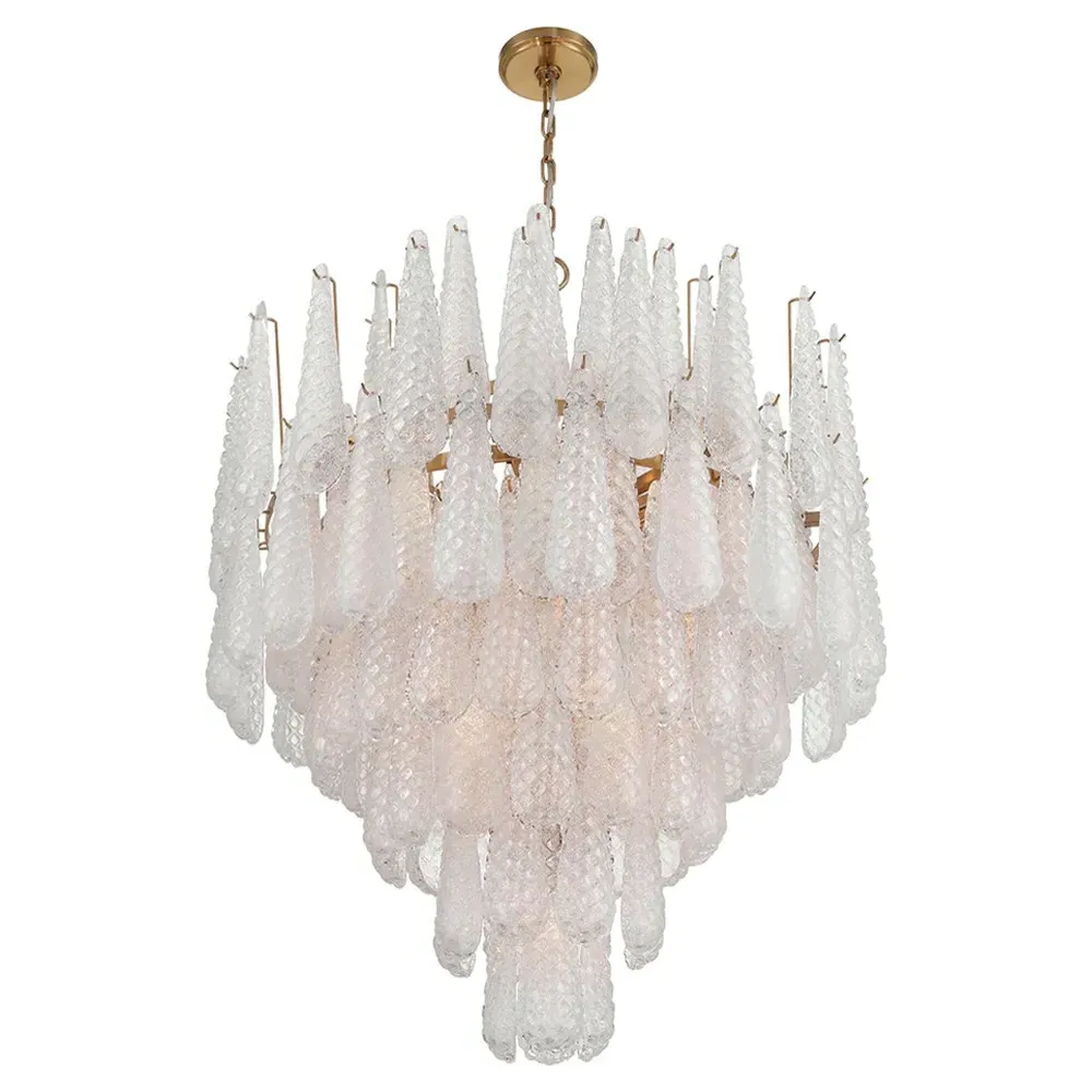 Lyra 21 Light Chandelier - Clear, Aged Brass
