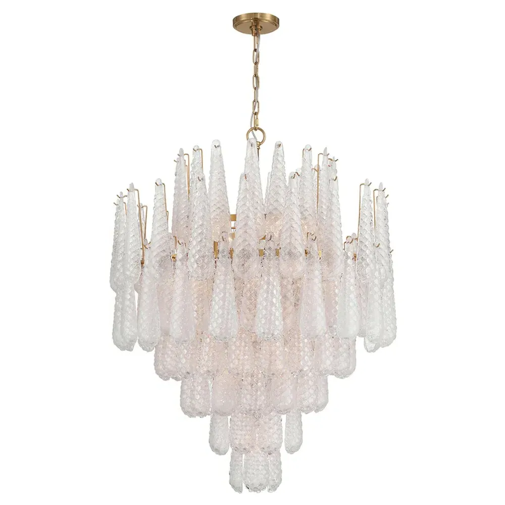Lyra 21 Light Chandelier - Clear, Aged Brass