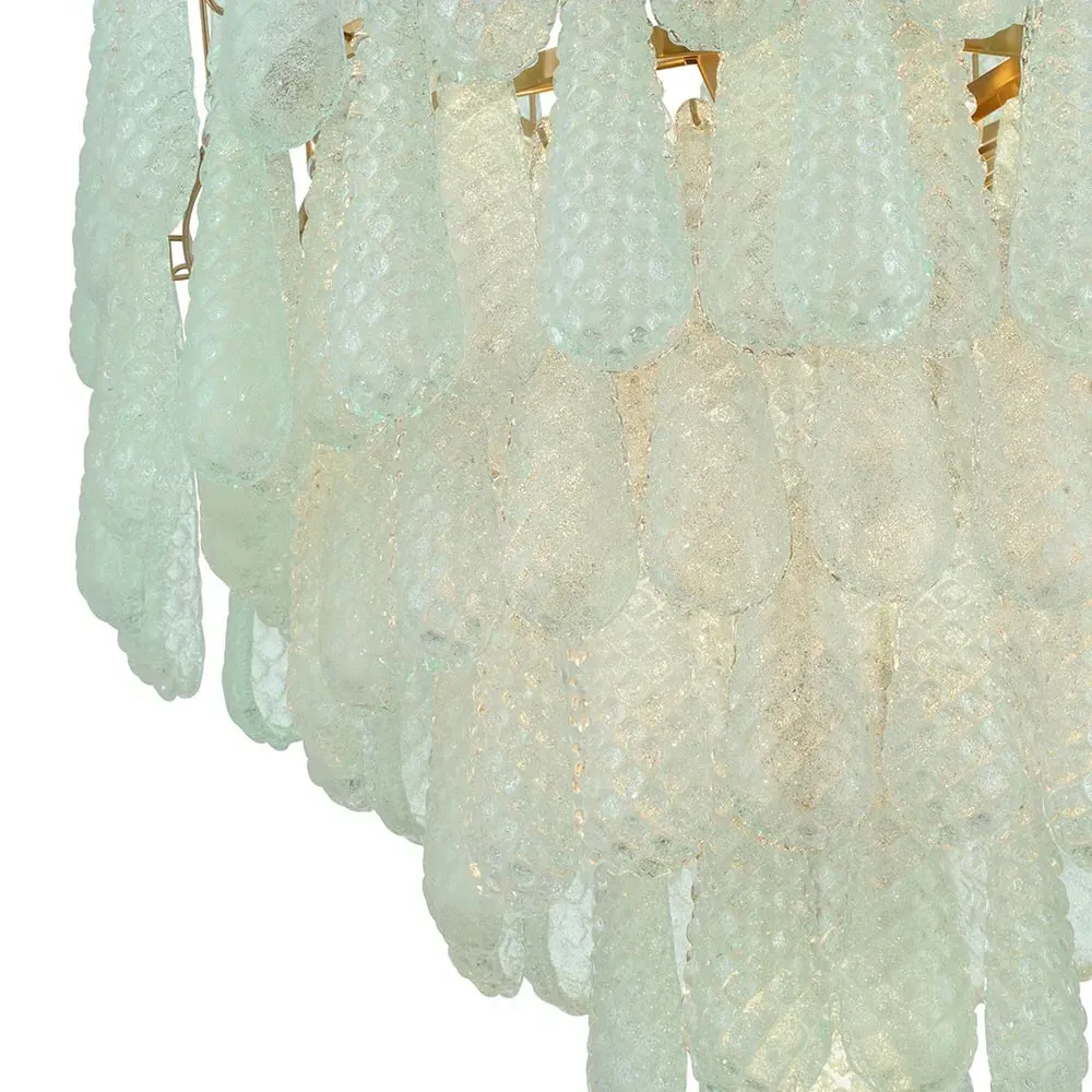 Lyra 21 Light Chandelier - Green, Aged Brass