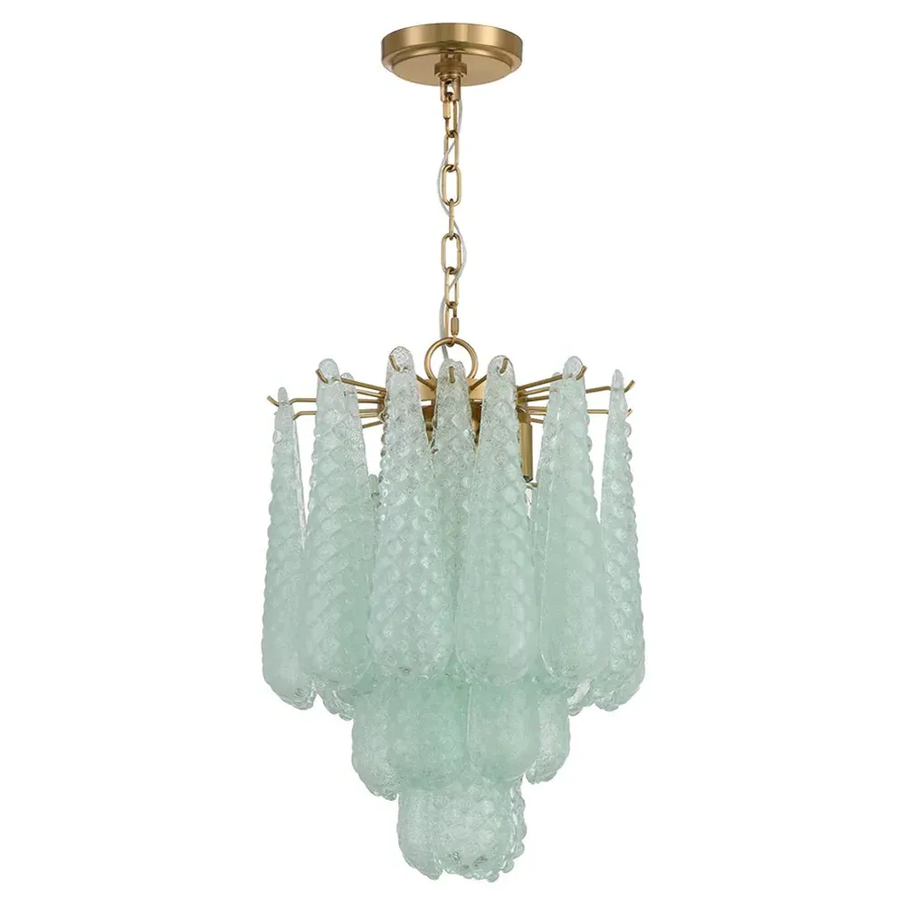 Lyra Pendant Light - Green, Aged Brass