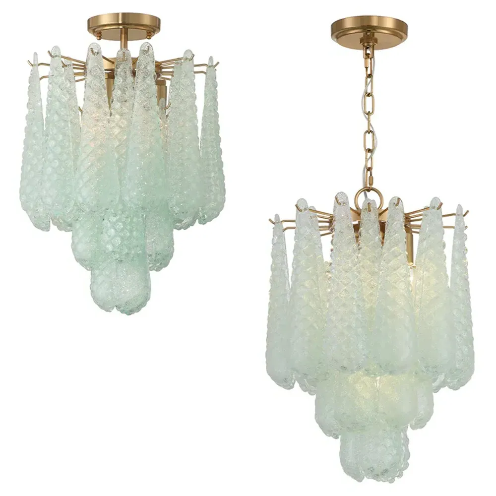 Lyra Pendant Light - Green, Aged Brass