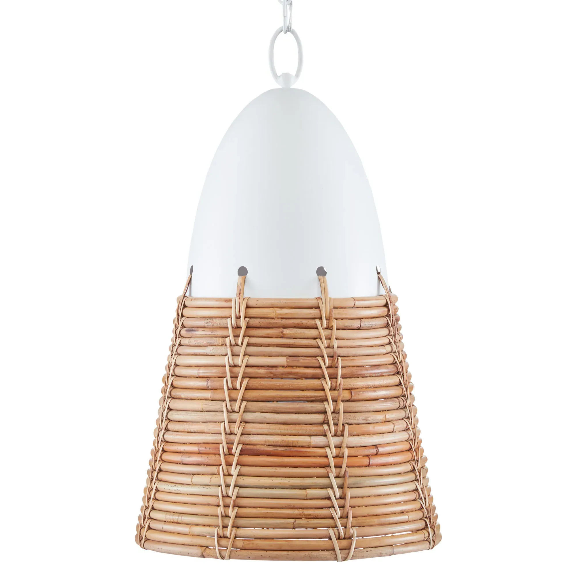 Lyra Single Pendant Light - White, Rattan image