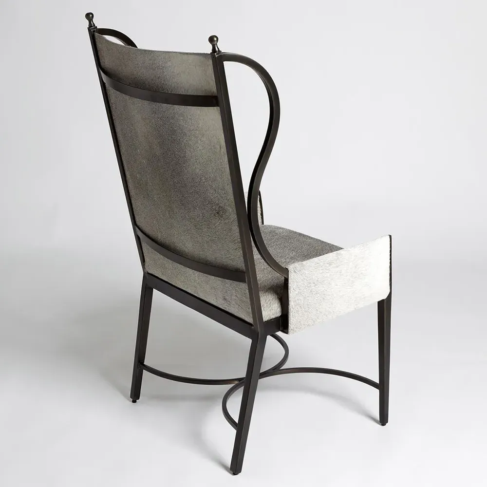 Lyra Wing Chair - Grey, Hide Leather