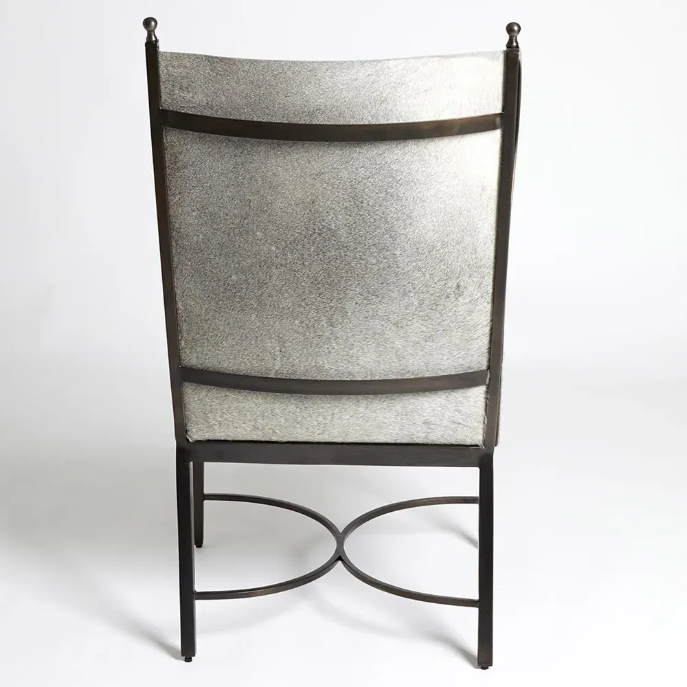 Lyra Wing Chair - Grey, Hide Leather