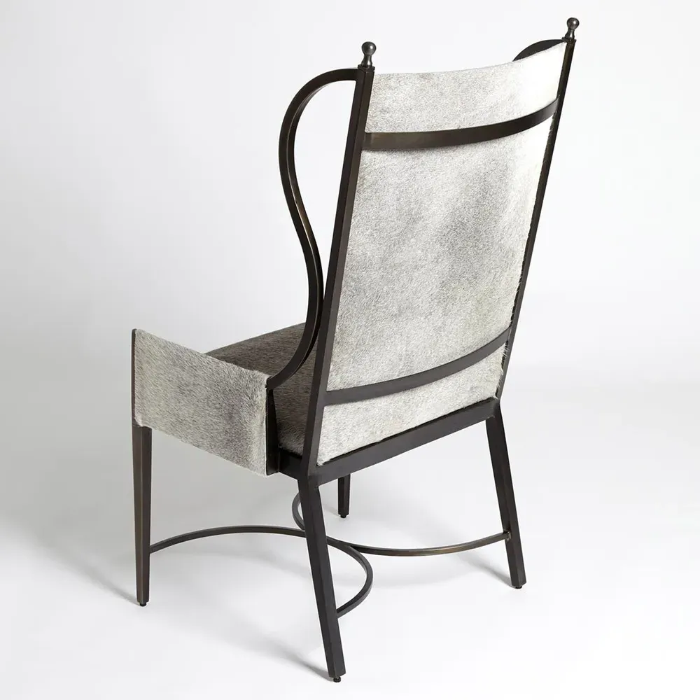 Lyra Wing Chair - Grey, Hide Leather