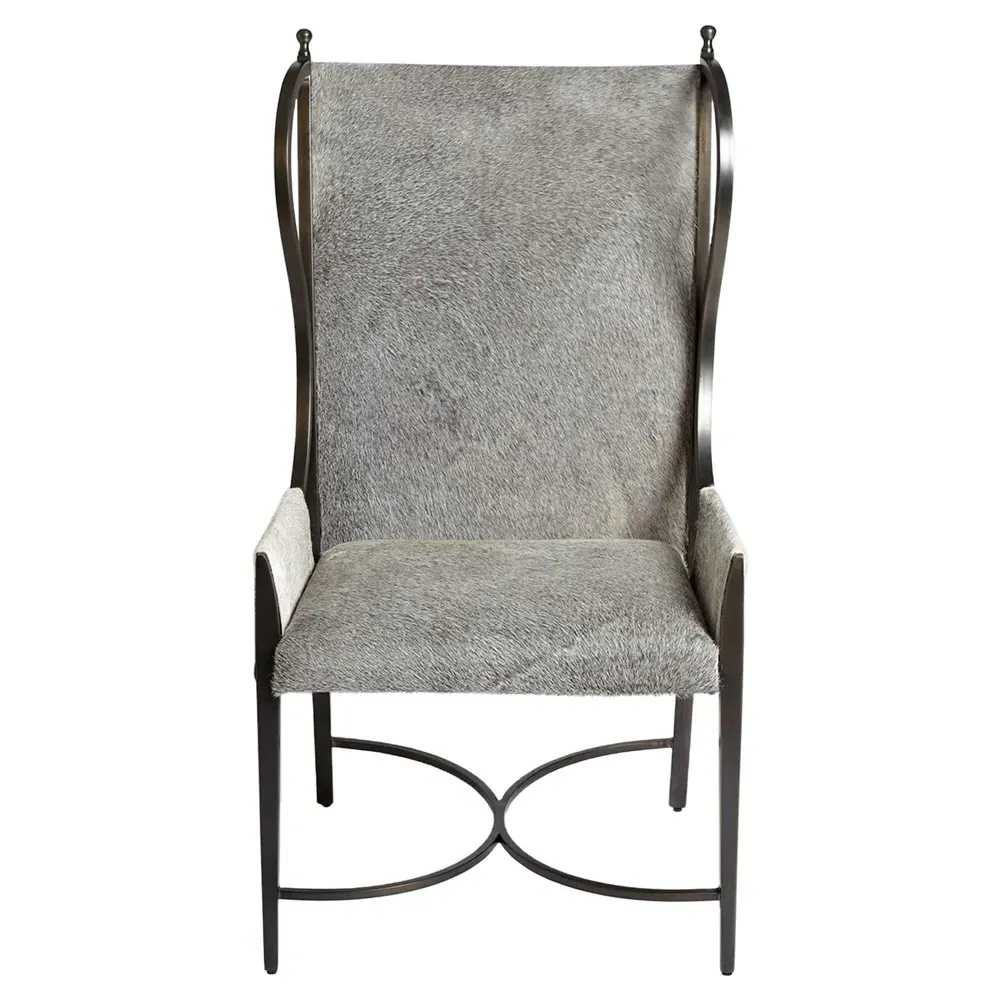 Lyra Wing Chair - Grey, Hide Leather image