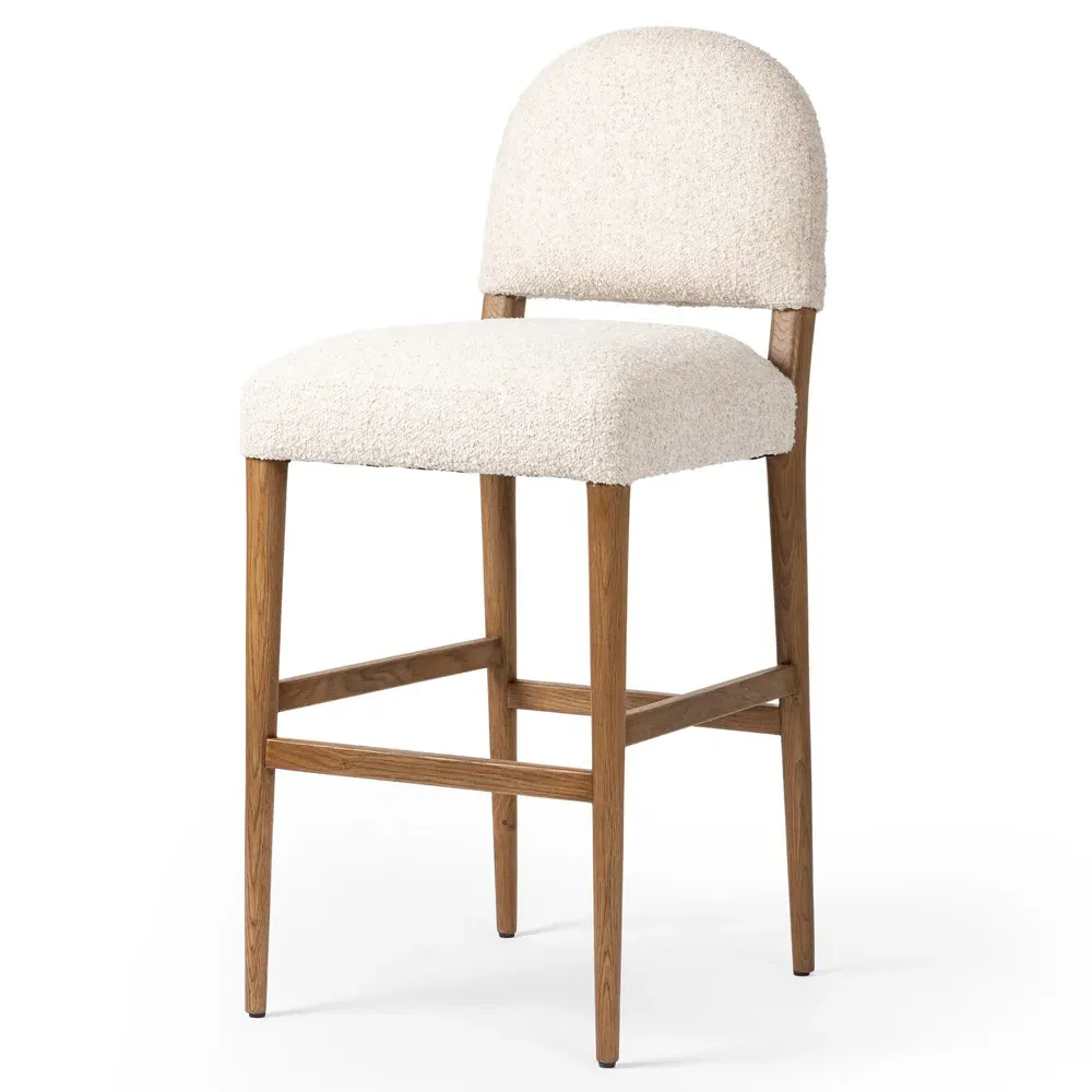 Lysander Bar Stool - Cream, Oak