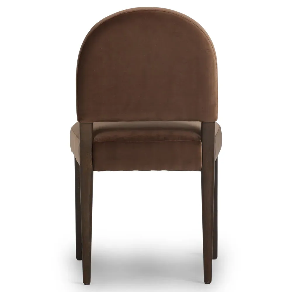 Lysander Dining Chair - Brown Velvet, Oak