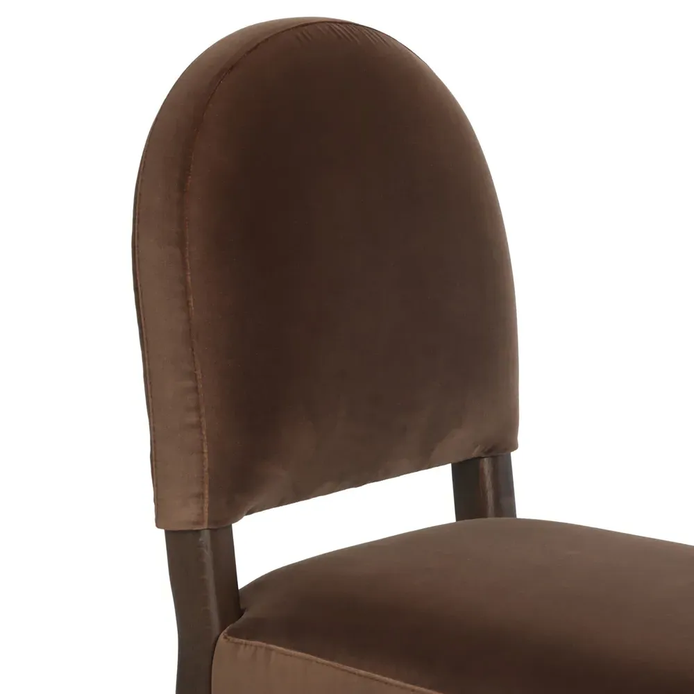 Lysander Dining Chair - Brown Velvet, Oak