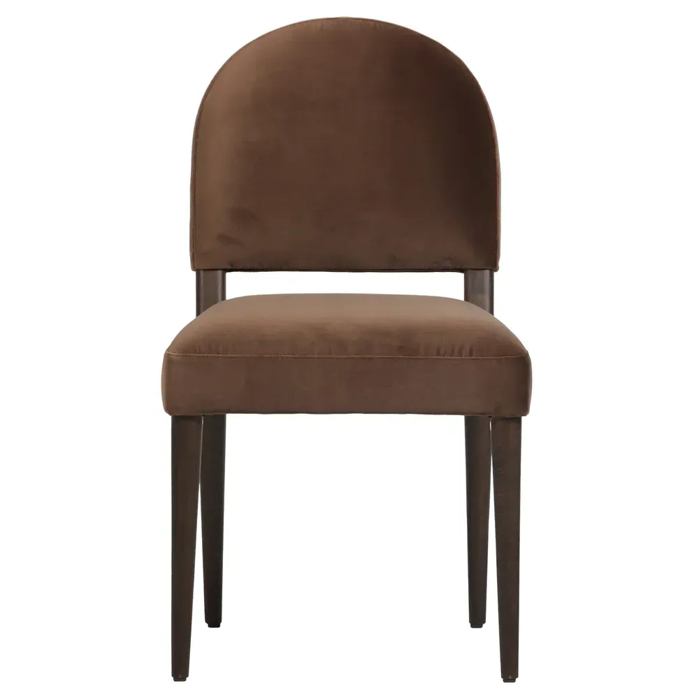 Lysander Dining Chair - Brown Velvet, Oak image