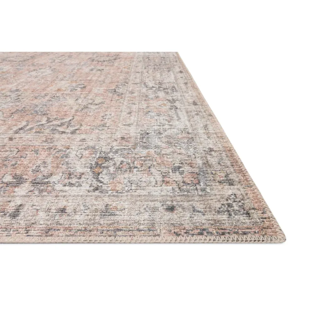 Lysanth Floral Patterned Rug - Pink, Polyester