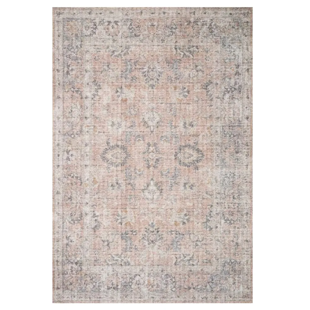 Lysanth Floral Patterned Rug Sample - Pink, Polyester image