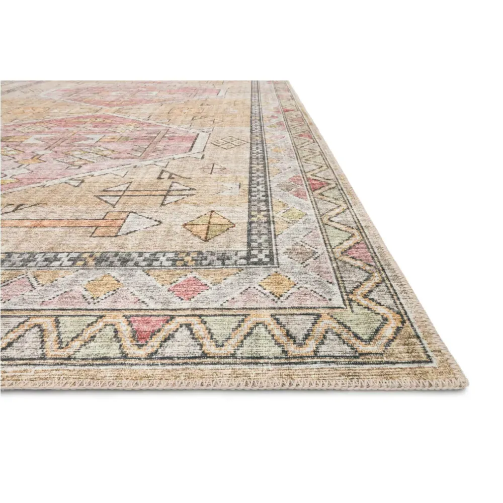 Lysanth Geometric Patterned Rug Sample - Yellow Gold, Polyester