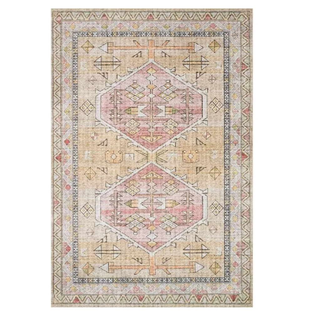 Lysanth Geometric Patterned Rug Sample - Yellow Gold, Polyester image
