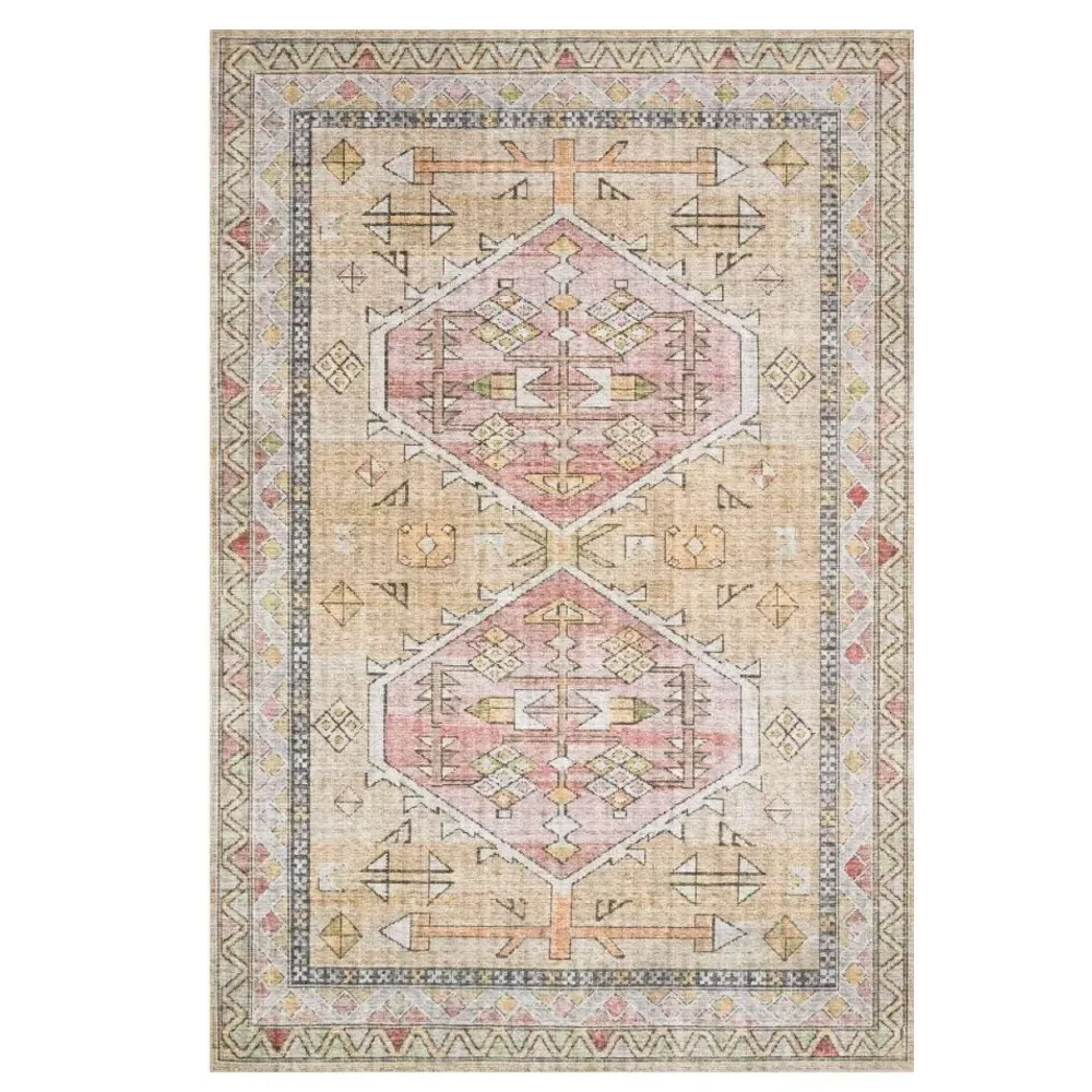 Lysanth Geometric Patterned Rug - Yellow Gold, Polyester