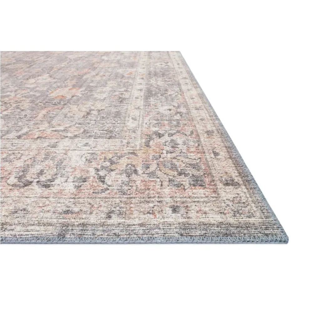 Lysanth Global Bazaar Floral Patterned Rug - Light Grey