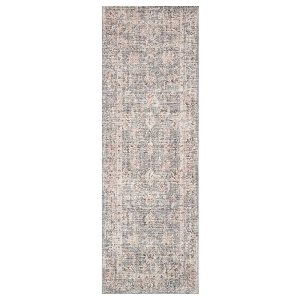 Lysanth Global Bazaar Floral Patterned Rug - Light Grey