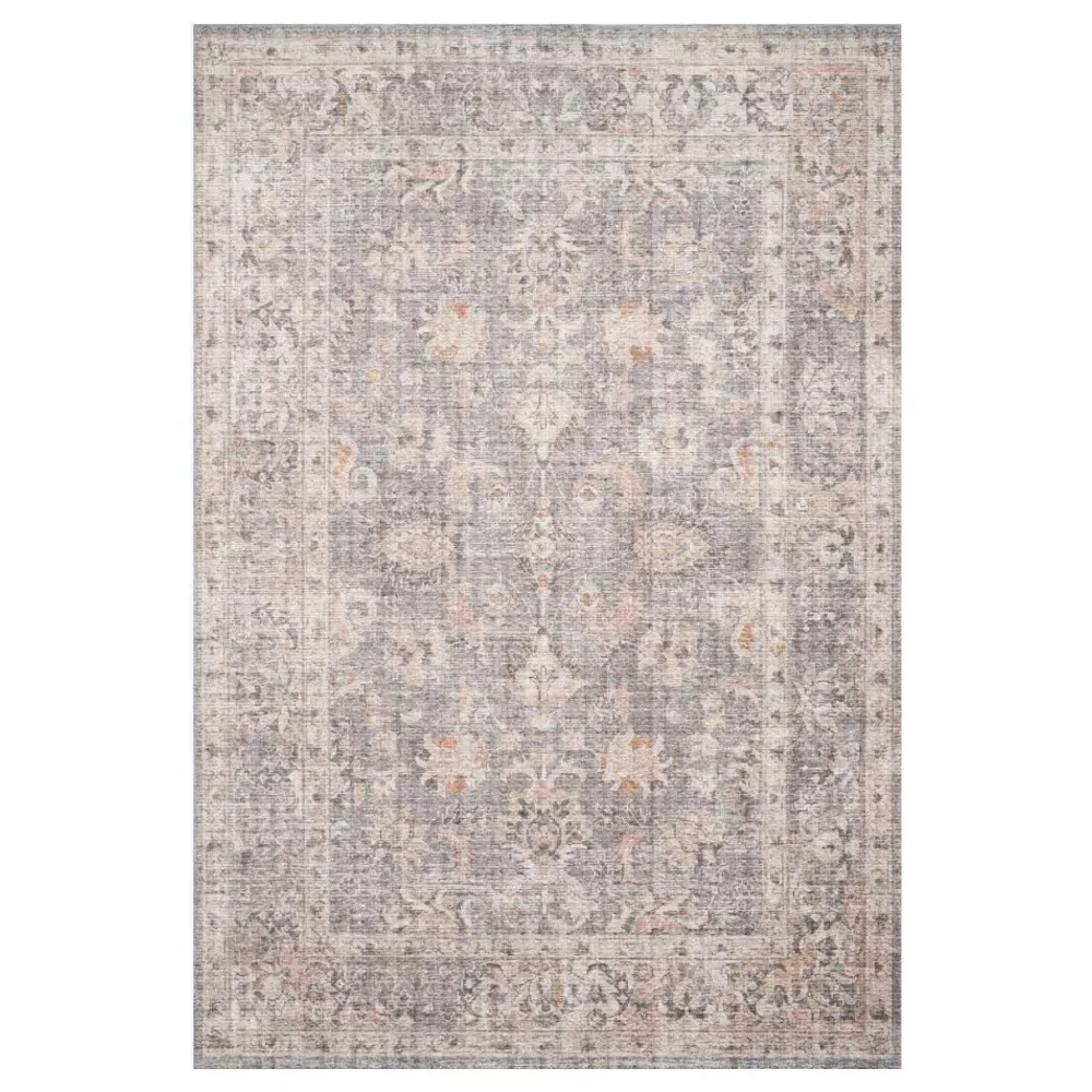 Lysanth Global Bazaar Floral Patterned Rug Sample - Light Grey image