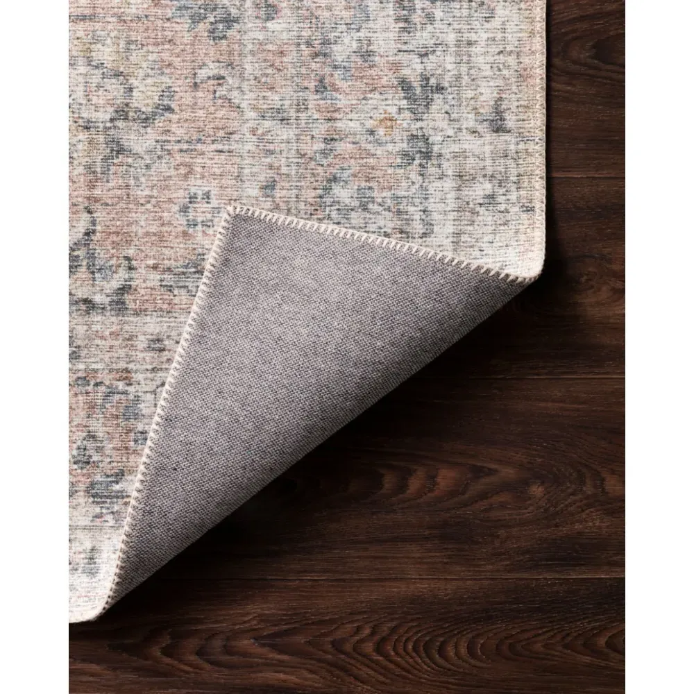 Lysanth Runner Floral Patterned Rug - Pink, Polyester