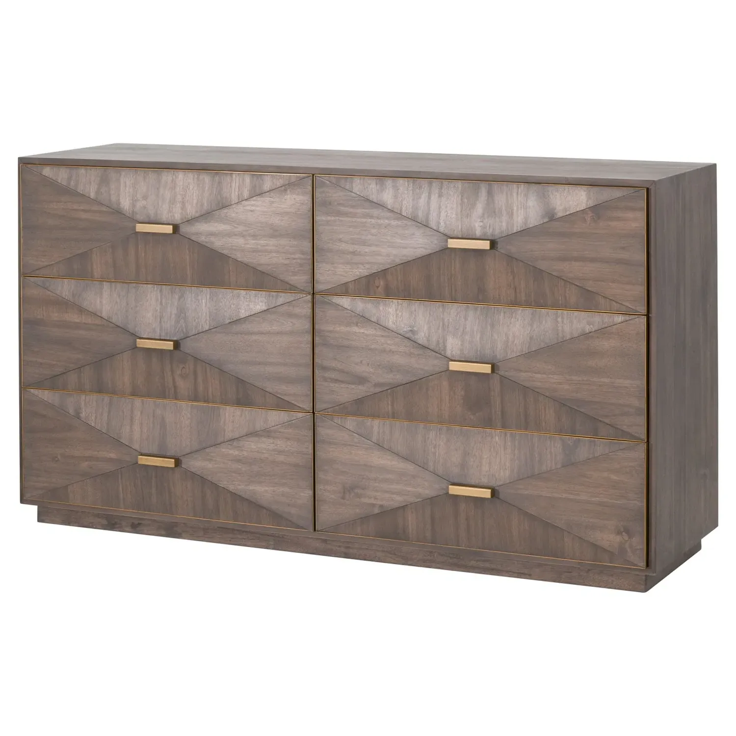 Mabel 6 Drawer Double Dresser - Brown, Acacia