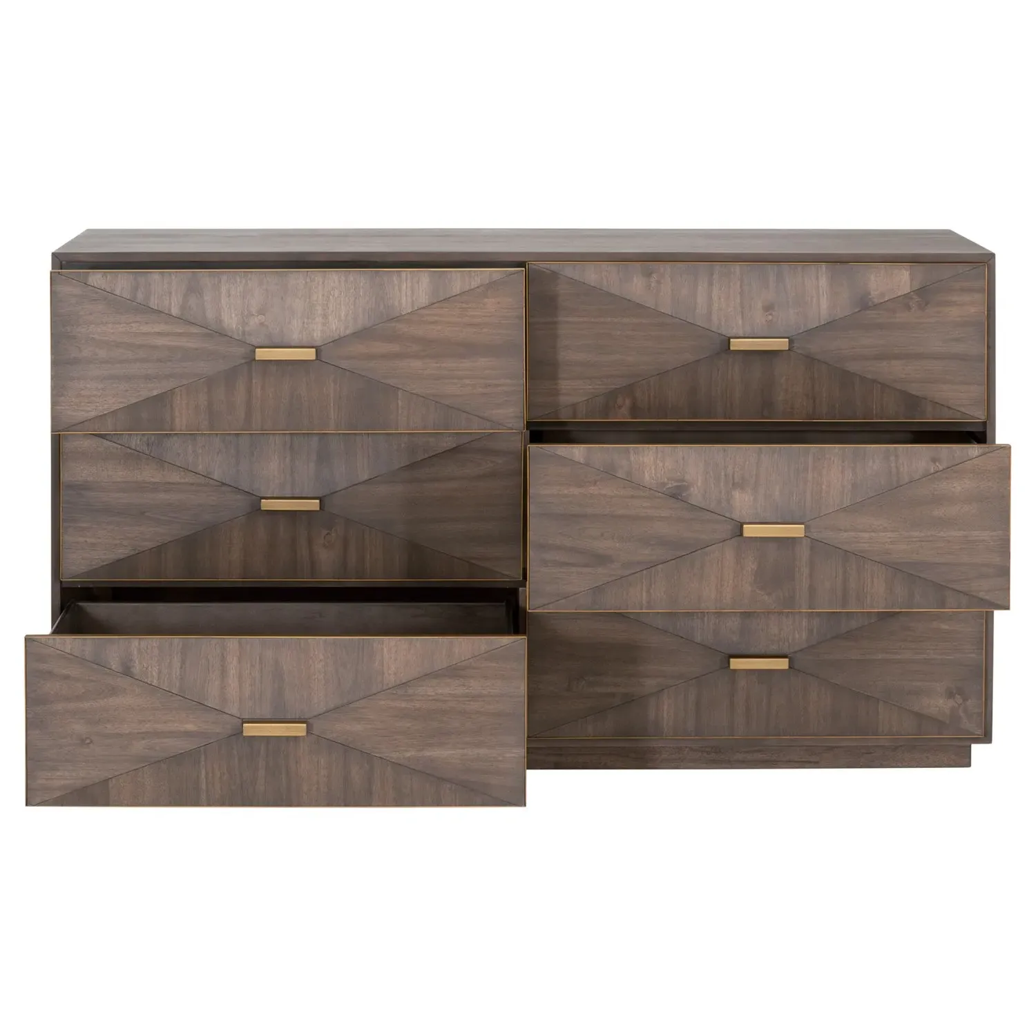 Mabel 6 Drawer Double Dresser - Brown, Acacia